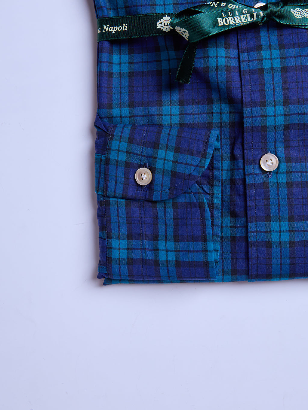 CHECKED "BUTTON-DOWN" SHIRT - BLUE/LIGHT BLUE