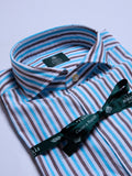 "ZEPHIRE" STRIPED SHIRT - TURQUOISE/BROWN