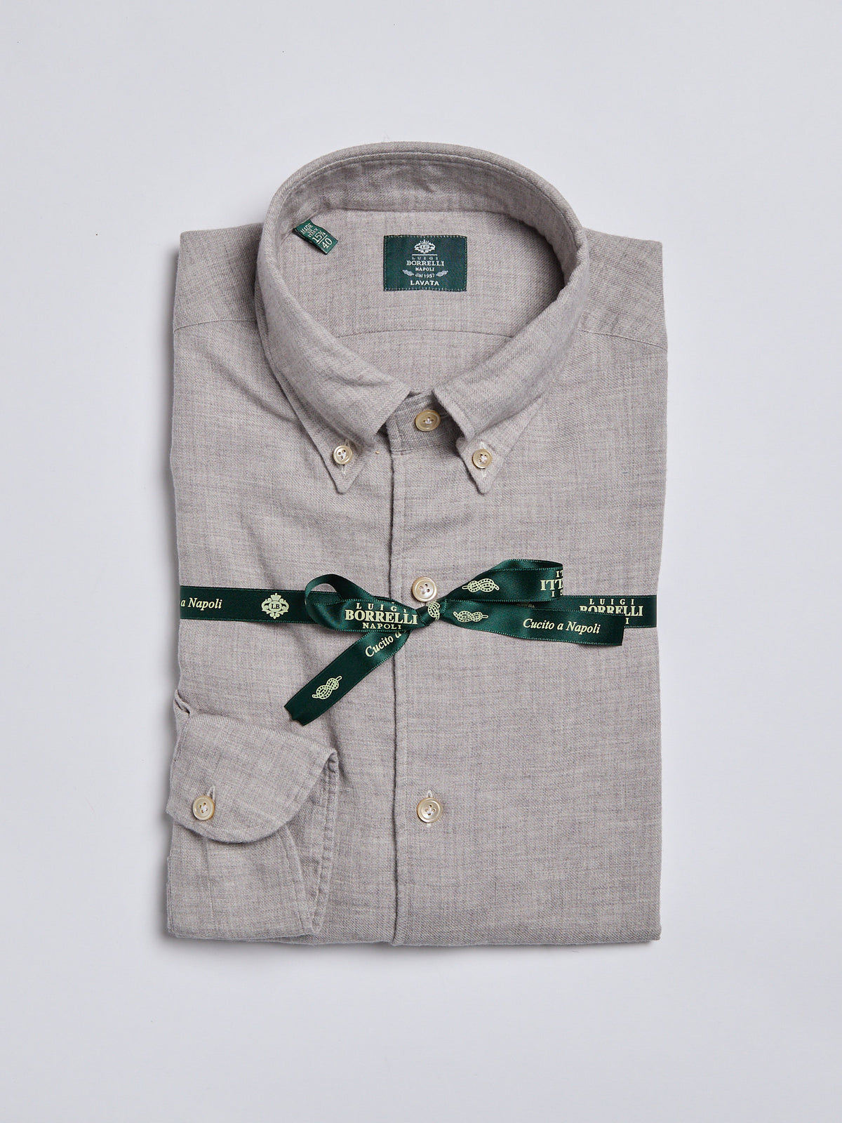 FLANNEL "BUTTON-DOWN" SHIRT - LIGHT GREY